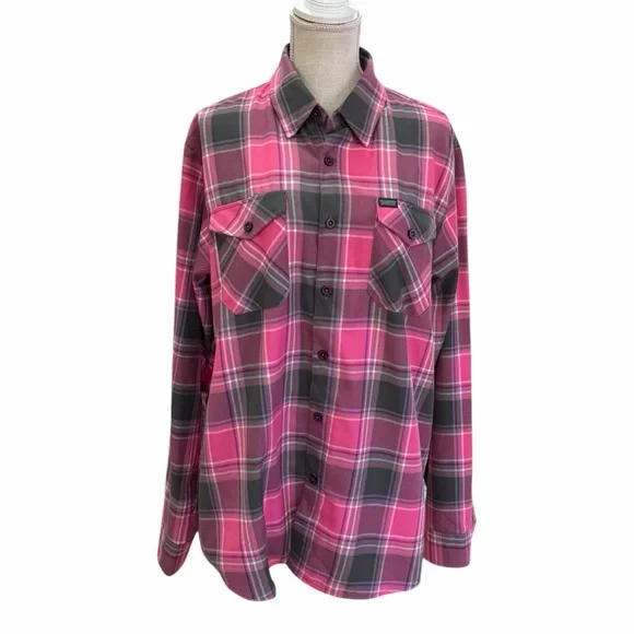 Dixxon x Shreddy Shred Till You're Dead Pink Plaid Flannel Size L